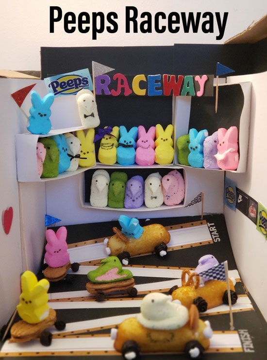 Peeps Diorama Raceway