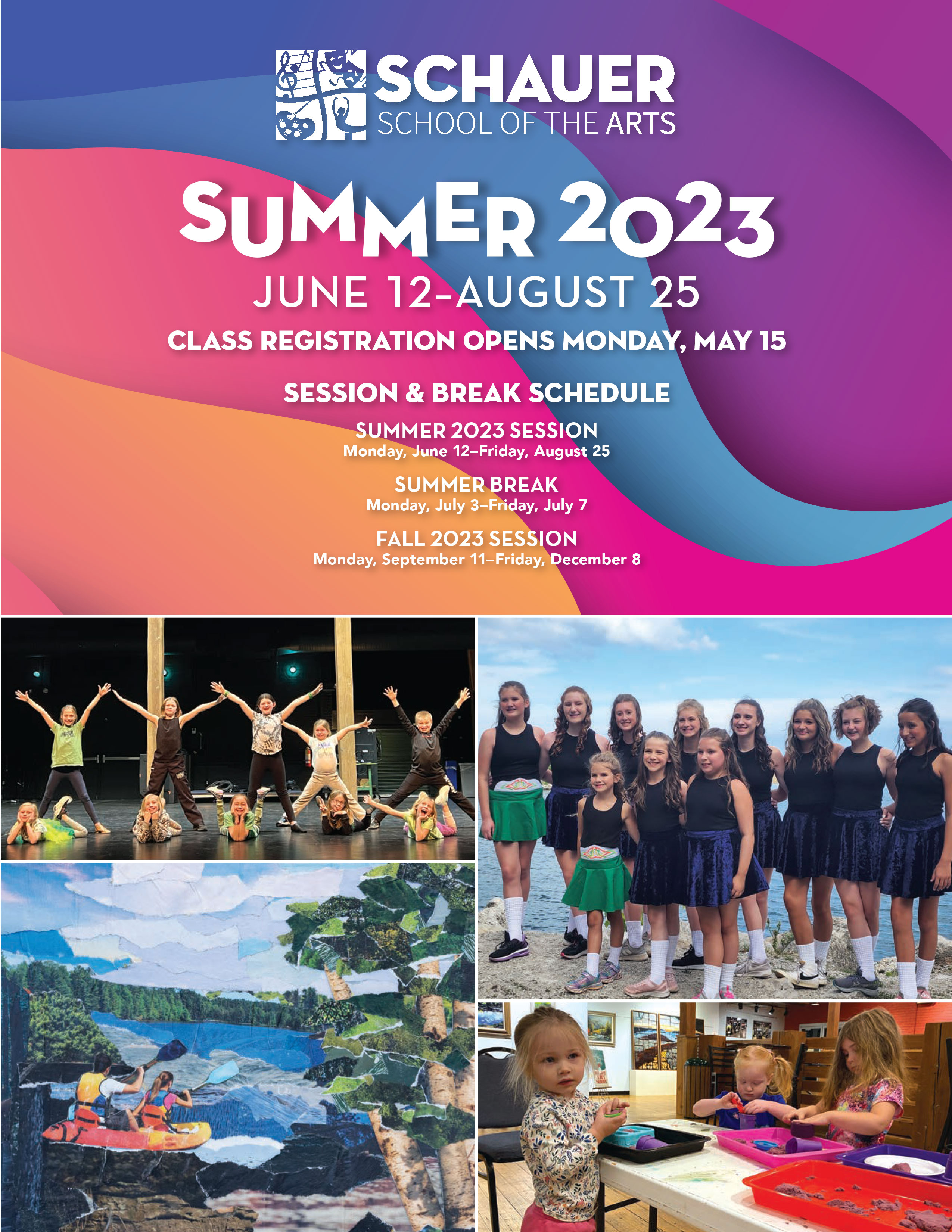 Schauer School of the Arts Winter Spring 2023 brochure cover