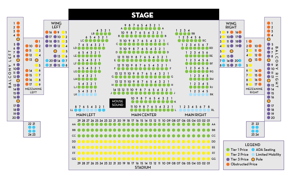 Schauer Arts Center Theater Seating Map